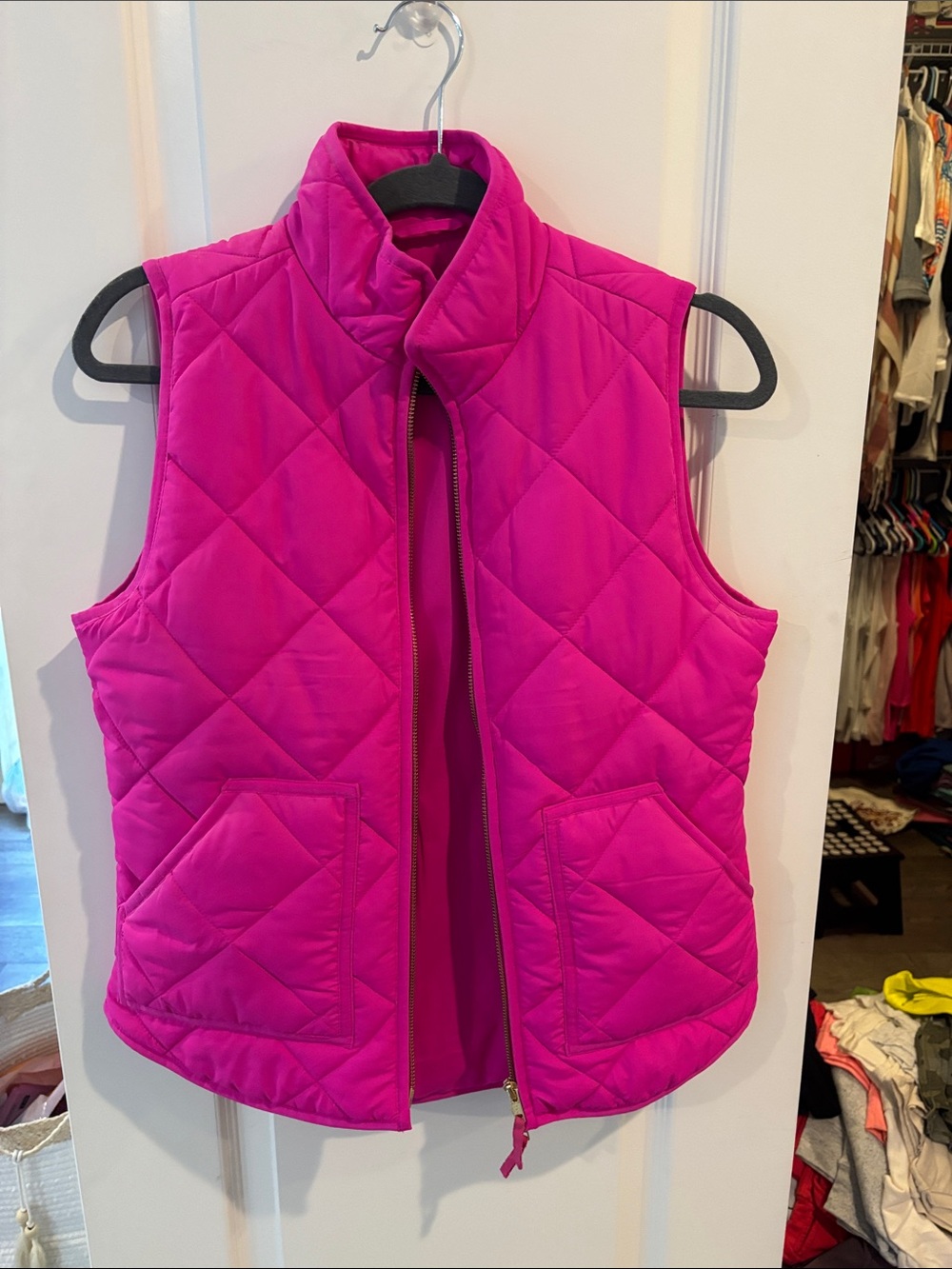 Women’s Quilted Pink Puffer Vest